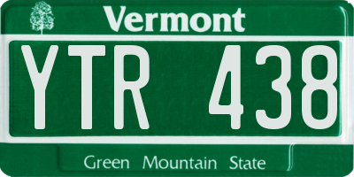 VT license plate YTR438