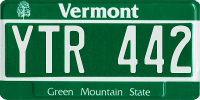 VT license plate YTR442
