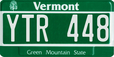 VT license plate YTR448