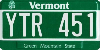 VT license plate YTR451