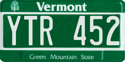 VT license plate YTR452