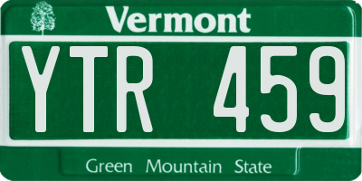 VT license plate YTR459