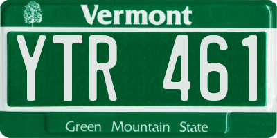 VT license plate YTR461