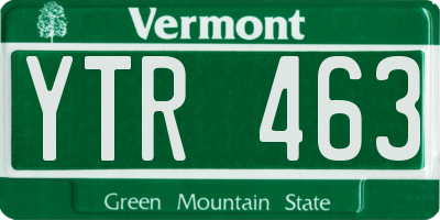 VT license plate YTR463
