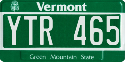VT license plate YTR465
