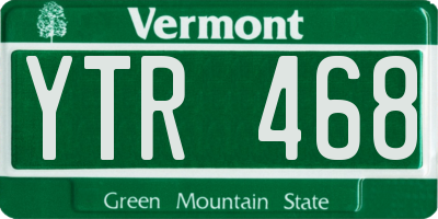 VT license plate YTR468