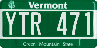 VT license plate YTR471