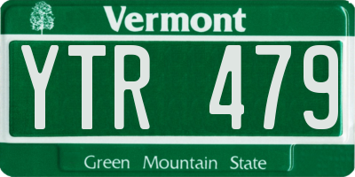 VT license plate YTR479