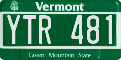 VT license plate YTR481