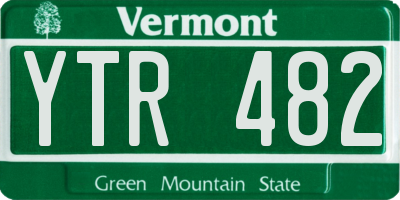 VT license plate YTR482
