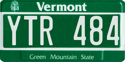 VT license plate YTR484