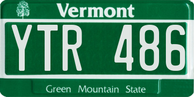 VT license plate YTR486