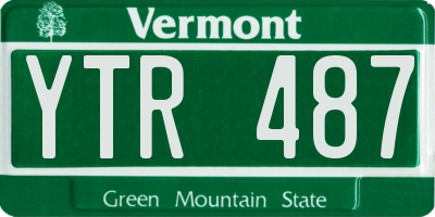 VT license plate YTR487