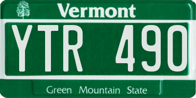 VT license plate YTR490