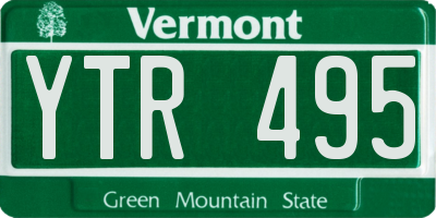 VT license plate YTR495