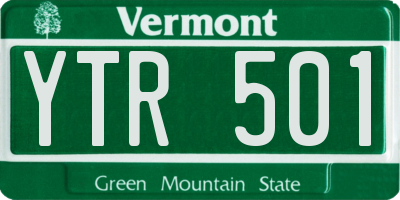 VT license plate YTR501