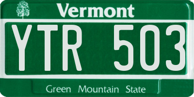 VT license plate YTR503