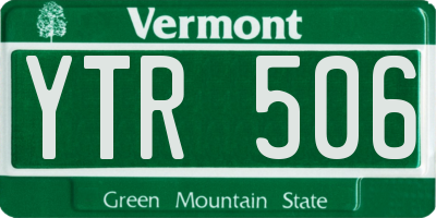 VT license plate YTR506