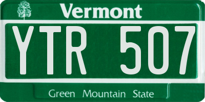 VT license plate YTR507