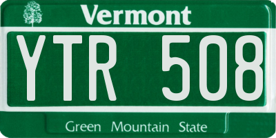 VT license plate YTR508