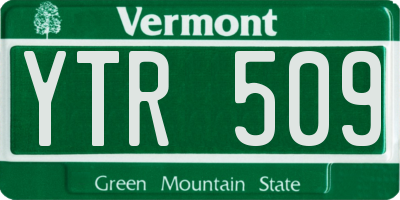 VT license plate YTR509
