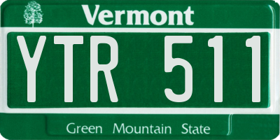 VT license plate YTR511