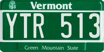 VT license plate YTR513