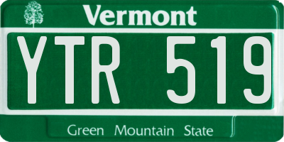 VT license plate YTR519