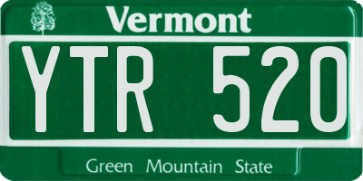 VT license plate YTR520