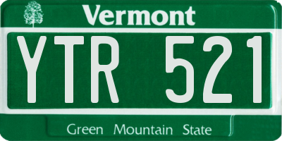 VT license plate YTR521