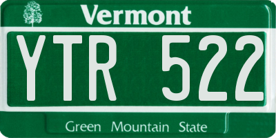 VT license plate YTR522