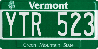 VT license plate YTR523