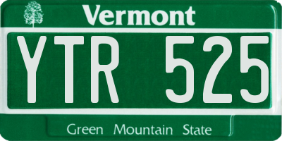 VT license plate YTR525