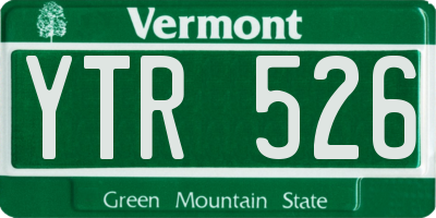 VT license plate YTR526