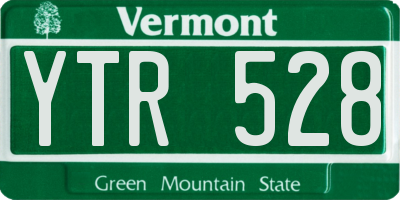 VT license plate YTR528