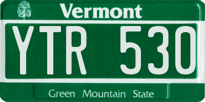 VT license plate YTR530