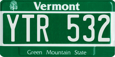 VT license plate YTR532
