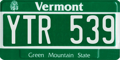 VT license plate YTR539