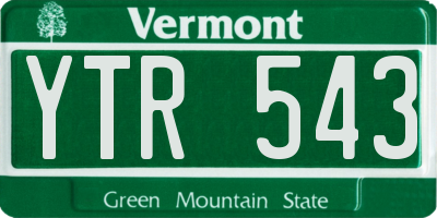 VT license plate YTR543