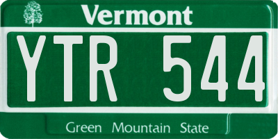 VT license plate YTR544