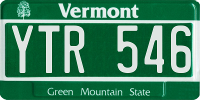 VT license plate YTR546