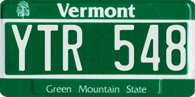 VT license plate YTR548