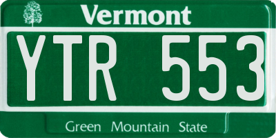 VT license plate YTR553