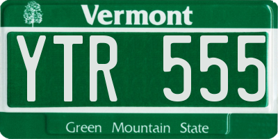 VT license plate YTR555