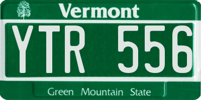 VT license plate YTR556