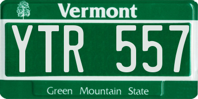 VT license plate YTR557