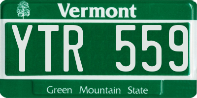 VT license plate YTR559