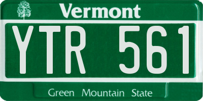 VT license plate YTR561