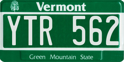VT license plate YTR562