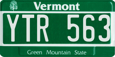 VT license plate YTR563